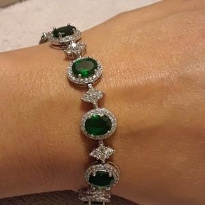 Russian Diopside bracelet with Zircon